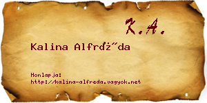 Kalina Alfréda névjegykártya